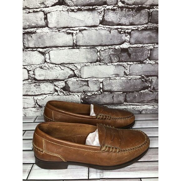 Kirkland Signature Brown Leather Penny Loafers Moc Toe Slip On Shoes Men Sz 10D - Picture 3 of 16